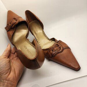 Gianni Bini Soft Chocolate Leather pumps